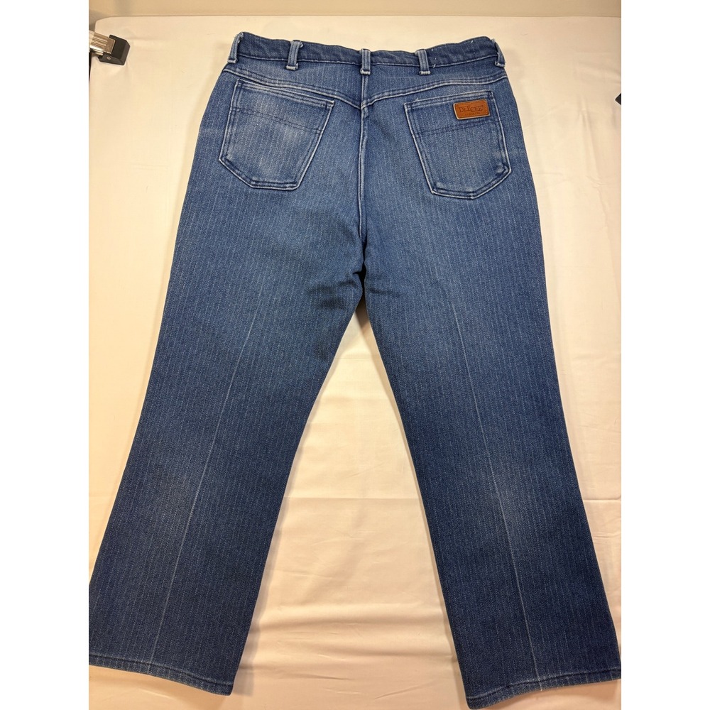 Vintage Dee Cee Jeans Mens 32x28 Blue Denim Straight Leg Made in USA Scovill Zip
